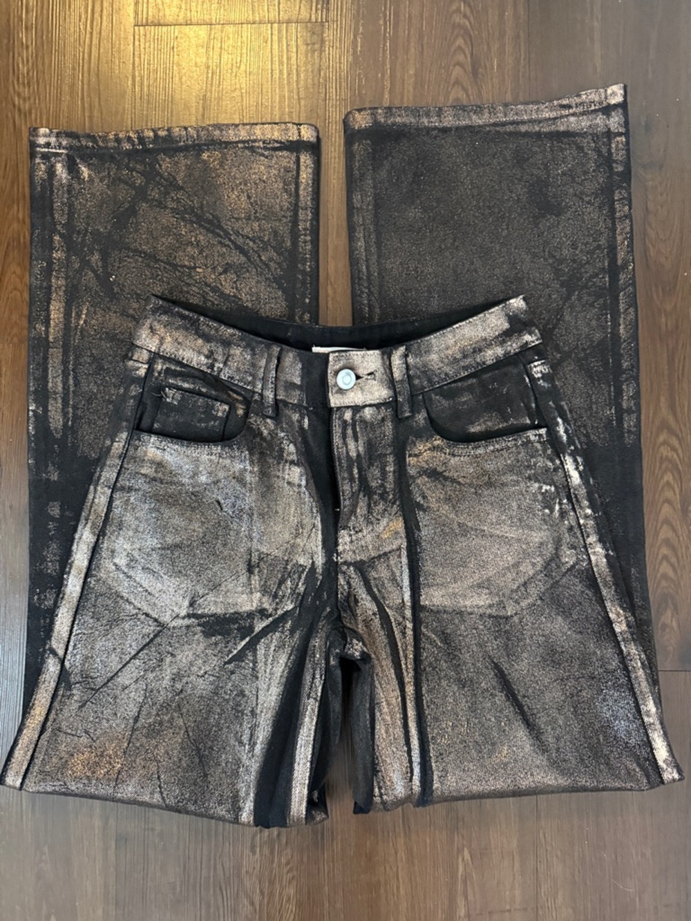 Gianni Binni Metallic Black Women’s Jeans